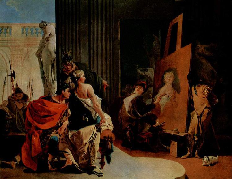 Giovanni Battista Tiepolo Alexander der Grobe und Campaspe im Atelier des Apelles oil painting picture